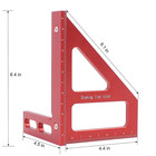 6  Imperial 3d Multi-angle Measuring Ruler 45 90 Degree Aluminum Alloy Woodworki
