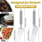 Patelai 4 Pcs Pie Server Set Serrated Cake Cutter   Spatula Large  Silver
