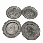 Vintage Franklin Mint American Revolution Bicentennial Pewter Plates Set Of 13