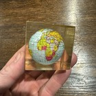 Globe Lucite Paperweight Earth Planet Map Collector Vintage Blemish Unique Gift