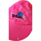 Vintage Wilson Tennis Cap Neon Pink Paint Splatter Adjustable Strap Yupoong