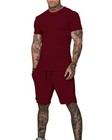Uni Clau Mens Short Sets 2 Piece Outfits Fashion Summer Tracksuits Large Red