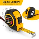25 Ft Steel Self-locking Tape Measure With Fractions Easy Read Metric
