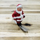 Vintage Barclay Manoil Santa Claus On Skis Christmas Lead Figure  missing 1 Ski 