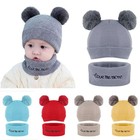 Winter Baby Kids Boy Girls Warm Earflap Hat Toddler Fleece Beanie Cap Scarf Set