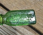 Old 3 In 1 Oil Sample Miniature Triangle Bottle Emerald Green Vintage Poison