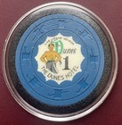 Dunes Hotel   Casino  1 Poker Chip Las Vegas Nevada 1960s Rare Nice 