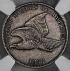 1858  1c Flying Eagle Cent Large Letters Ngc Au Details   cleaned   8445234-044