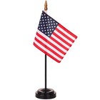 Premiun Usa Desk Flag Set - 4 X 6 Inch Miniaturen Desktop Flag With 12  America