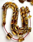 Natural Baltic Amber 19g  Islamic Prayer Rosary 33 Barrel Beads Tasbih Misbaha