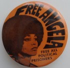 1970- 71 Free Angela Davis And All Political Prisoners Cause Pin Fbi Most Wanted