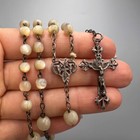 Christian Catholic Rosary Balamuti Beads Silver Cross Crucifix Pendant Italy