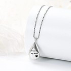Teardrop Cremation Urn Necklace Carved Keepsake Ashes Pendant Memorial Jewelry