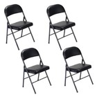 4 8 12 Pack Folding Chair Fabric Upholstered Padded Seat Metal Frame Home Office