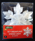 5 Clear Snowflakes 7 Lights Per Flake String Lights Indoor outdoor Free Shipping