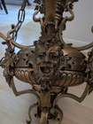 French Victorian Neoclassical Bronze Brass Chandelier