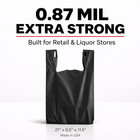 Bags 1 6 21 X 6 5 X 11 5 Heavy Duty  87 Mil  Black T-shirt Plastic Shopping Bags