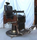 Antique Oak Barber Chair     Koken Co  - Congress Pedestal Hydraulic Barber Chair