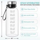 64 Oz Glass Water Bottle - Large Resuable Borosilicate Wide Mouth Glass Drinkin