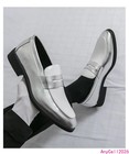Mens Pointy Toe Business Formal Slip On Lofer Casual Colorblock Fashion Shoes