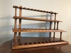 Vintage Mcm Decatur Industries 36 Pipe Tiered Wall Table Rack Wood