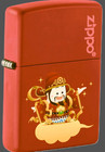 Caishen God Of Wealth   Zippo Lighter Red Matte   New In Box   Made In U s a
