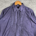 Vintage 50s 60s Manhattan Formal Tuxedo Shirt Small Overdyed Pleated Bib French