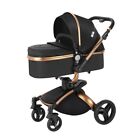 360   Rotatable Pu Leather 2 In 1 Convertible Baby Stroller Infant Bassinet Us