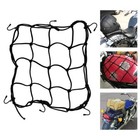 1pc Motorcycle Bungee Cargo Net 30x30cm With 6 Hooks  Helmet Tank Luggage - New