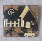 Vtg House Pins By Lucinda Brooch Rare Gold Glitter Black Truck 14 Barn Jewelry