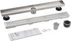 Linear Shower Floor Drain  Brushed Nickel 24 Inch 304 Stainless Steel Bathroom D