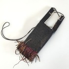 African Tuareg Leather Tribal Wallet 2-piece Pouch Fringe Bag Vintage