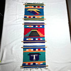 2 Vtg Handloomed Mayan Tribal Aztec Wall Hangings Multicolored Mexican Folk Art