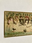 Standard Sewing Machine Victorian Trade Card Kids Playing Over Fence