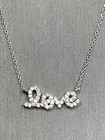 925 Sterling Silver Love Script Pendant Necklace With 18    Silver Chain