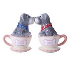 Schnauzer Puppy Love 3 Inch Ceramic Stoneware Salt And Pepper Shaker Set By P   