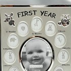 Baby s First Year 13 Photos Picture Frame Silver Tone Free Standing Keepsake