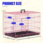 Dog Crate For Small Dogs 24 Inch Folding Kennel Metal Pet Cage Pink
