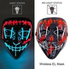 Halloween Scary Mask Cosplay Led Costume Mask El Wire Light Up Halloween Party