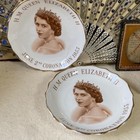 Pair Queen Elizabeth Coronation Plates Tuscan China 1953