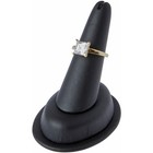 Plymor Black Faux Leather Ring Display  Oval Base  1 75  W X 2 5  D X 2 75  H