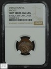 Struck 20  Off Center Mint Error Indian Head Bronze Cent 1c Ngc Ms 65 Bn  toned 