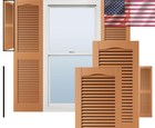Lifetime Vinyl Cathedral Top Open Louvers 14 5 w X 52 h - Treated Cedar Finish