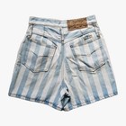 Vintage 90s Rare Cotton Express Women s Striped Denim Shorts Size 7 8 High Waist