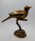 Solid Brass Bird Dove On Tree Branch Mid-century Modern Mcm Vintage