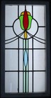 Large Old English Leaded Stained Glass Window Pretty Abstract 18 3 4  X 36 1 2 