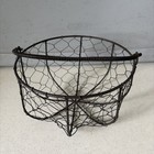 Vintage Rusty Chicken Egg Metal 8  Wire Basket With Handle Farm Barn Country