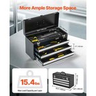 20in 3-drawer Metal Tool Box Small Tool Chest With Eva Liners Tool Organizer
