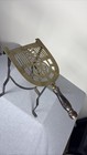 Brass   Wrought Iron Fireplace Trivet Kettle Stand With Wood Handle