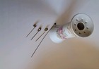Antique 1909 Three Crown Germany Porcelain Hatpin Holder Set 4 Vintage Pins   